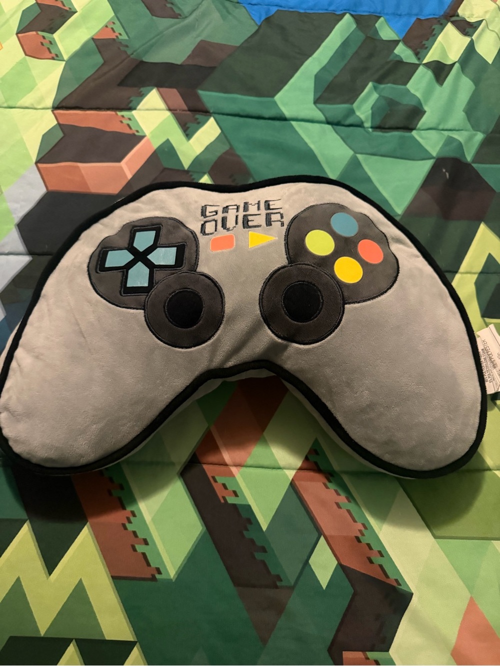 Plush Video Game Controller Pillow - Gray